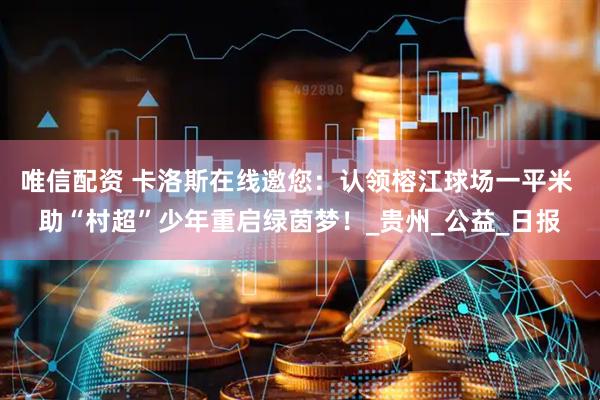 唯信配资 卡洛斯在线邀您：认领榕江球场一平米 助“村超”少年重启绿茵梦！_贵州_公益_日报
